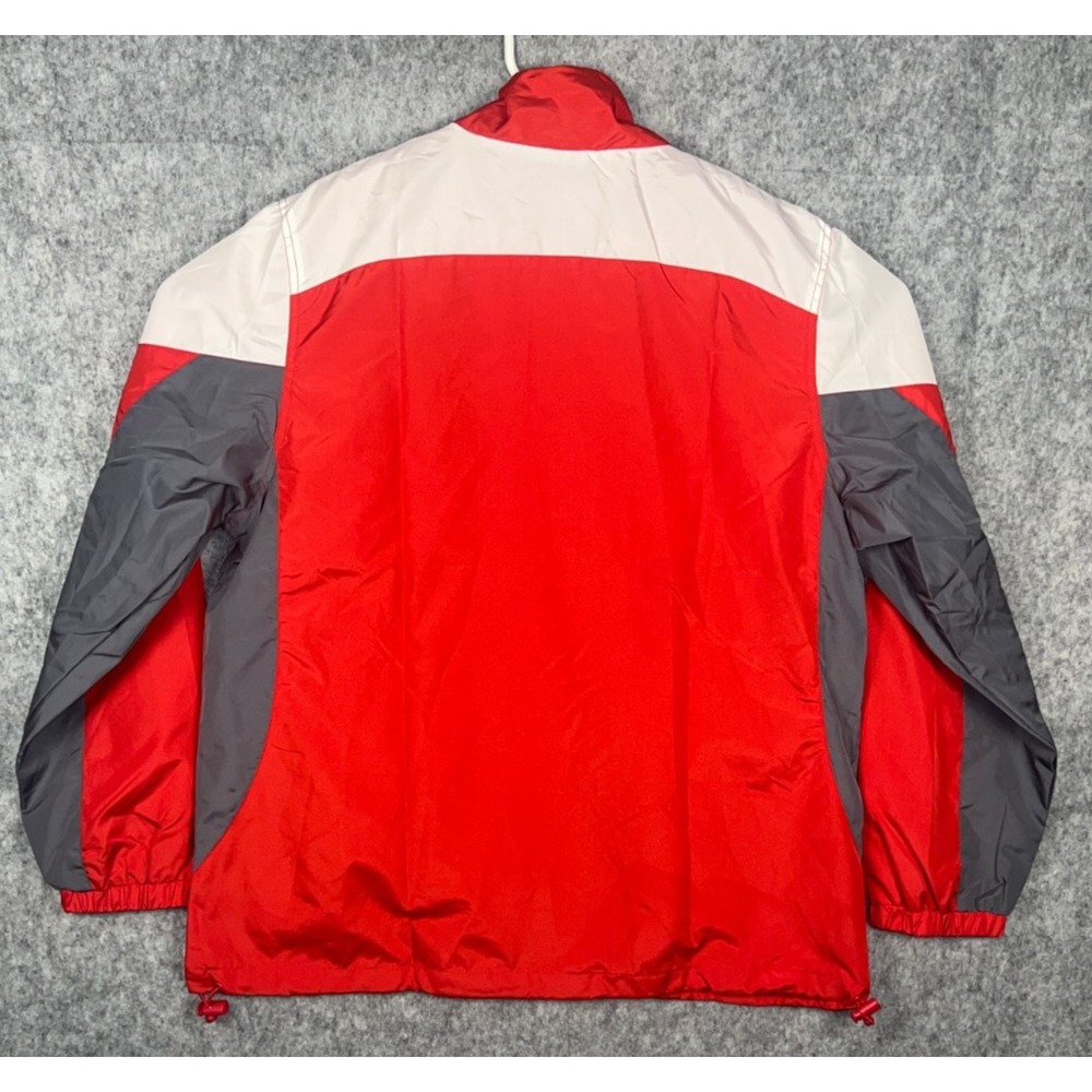 Reebok Performer Men's Large Red White Nylon Track Full Zip Up Windbreaker - Picture 2 of 10